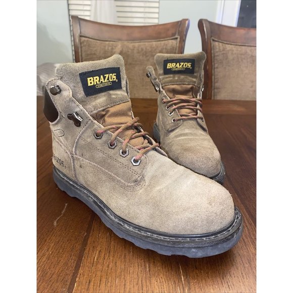 Brazos Shoes - Size 8 B Brazos Women's Leather Steel Toe Work Boo
